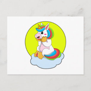 Carte Postale Licorne avec Nuage & Soleil