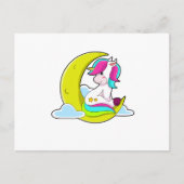Carte Postale Licorne avec Nuages & Lune (Devant)