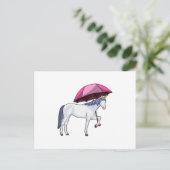 Carte Postale Licorne avec parapluie (Debout devant)