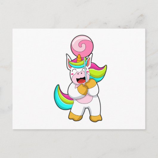 Carte Postale Licorne avec sucette (Devant)