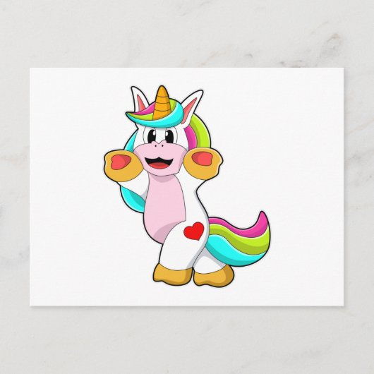 Carte Postale Licorne avec Tatouage de Cœur (Devant)