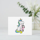 Carte Postale Licorne avec thé aux bulles (Debout devant)