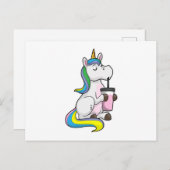 Carte Postale Licorne avec thé aux bulles (Devant / Derrière)