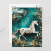 Carte Postale licorne blanche magique (Devant / Derrière)