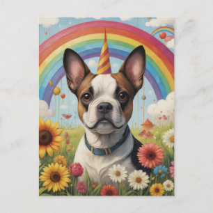 Carte Postale Licorne Boston Terrier