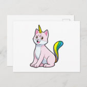 Carte Postale Licorne Chat (Devant / Derrière)