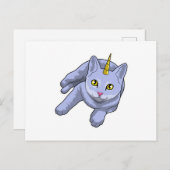 Carte Postale Licorne Chat (Devant / Derrière)