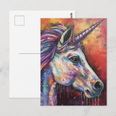 Carte Postale Licorne Colorée (Devant / Derrière)