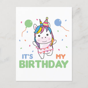 Carte Postale Licorne d'anniversaire pour les enfants C'est mon