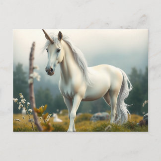 Carte Postale Licorne dans la forêt