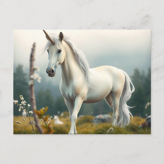 Carte Postale Licorne dans la forêt (Devant)