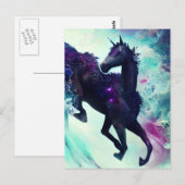 Carte postale Licorne dans la galaxie (Devant / Derrière)