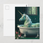 Carte Postale Licorne dans une baignoire (Devant / Derrière)