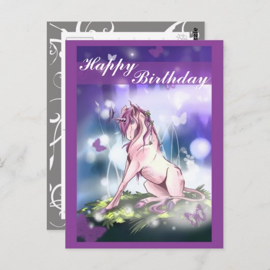 Carte Postale Licorne de forêt (Devant / Derrière)