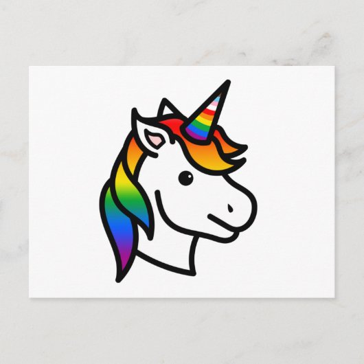 Carte Postale Licorne de la fierté de progrès mignonne (Devant)