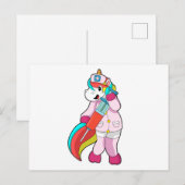 Carte Postale Licorne en infirmière à la vaccination & seringue (Devant / Derrière)