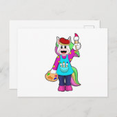 Carte Postale Licorne en tant que peintre (Devant / Derrière)