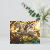 Carte Postale Licorne en vitrail (Debout devant)