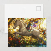 Carte Postale Licorne en vitrail (Devant / Derrière)