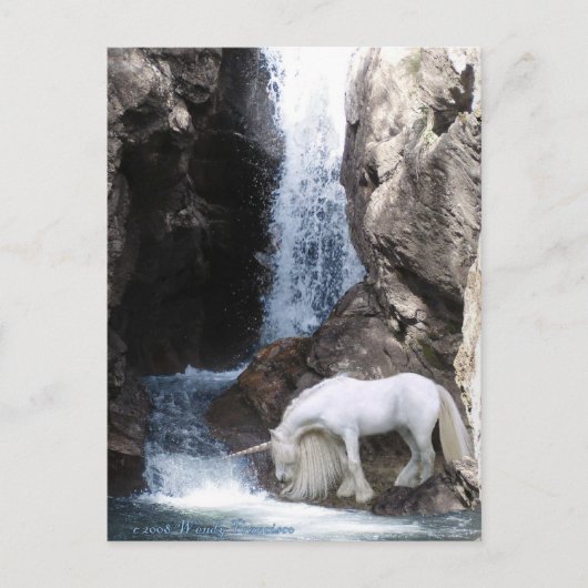 Carte Postale Licorne et cascade (Devant)