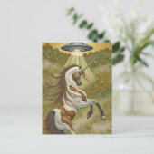 Carte Postale Licorne et OVNI (Debout devant)