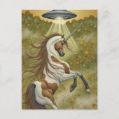 Carte Postale Licorne et OVNI (Devant)