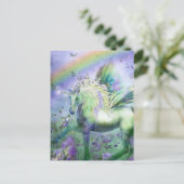 Carte Postale licorne et papillons (Debout devant)