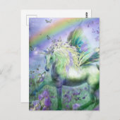 Carte Postale licorne et papillons (Devant / Derrière)