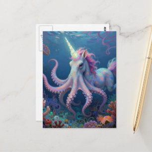 Carte Postale Licorne hybride pieuvre adorable