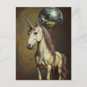Carte Postale Licorne idiote à la discothèque (Devant)