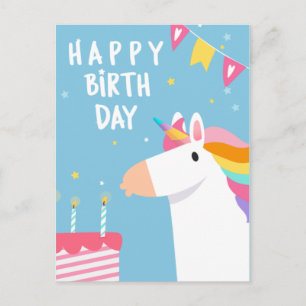 Carte Postale Licorne Joyeux Anniversaire