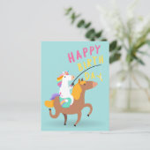 Carte Postale Licorne Joyeux Anniversaire (Debout devant)