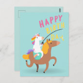Carte Postale Licorne Joyeux Anniversaire (Devant / Derrière)