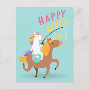 Carte Postale Licorne Joyeux Anniversaire