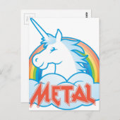 Carte Postale licorne métallique (Devant / Derrière)
