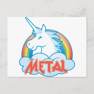 Carte Postale licorne métallique
