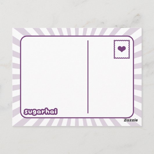 Carte Postale Licorne Moustachu Rose Mignon (Dos)