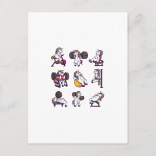 Carte Postale Licorne Musculation Force Athlétique Gym Entraînem