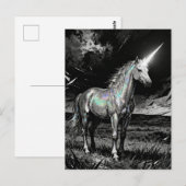 Carte Postale Licorne noir et blanc (Devant / Derrière)