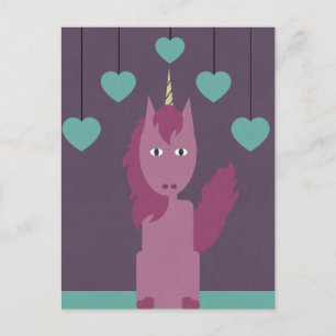 Carte Postale Licorne Rose