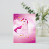 Carte Postale Licorne Rose (Debout devant)