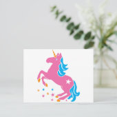 Carte Postale licorne rose (Debout devant)