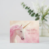 Carte Postale Licorne Rose Anniversaire (Debout devant)