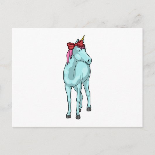 Carte Postale Licorne Ruban (Devant)
