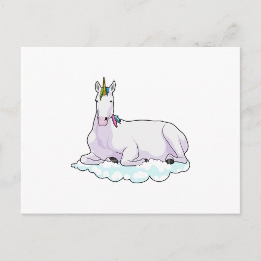 Carte Postale Licorne sur nuage (Devant)