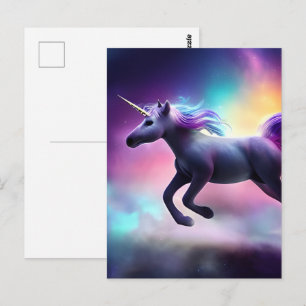 Carte Postale Licorne Violette Magnifique