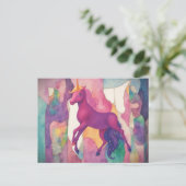 Carte Postale Licorne Violette Mignonne (Debout devant)