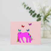 Carte postale Licorne Violette & Papillons (Debout devant)