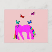 Carte postale Licorne Violette & Papillons (Devant)