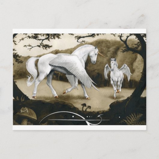 Carte Postale Licornes (Devant)